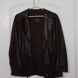 Chocolate brown leather jacket